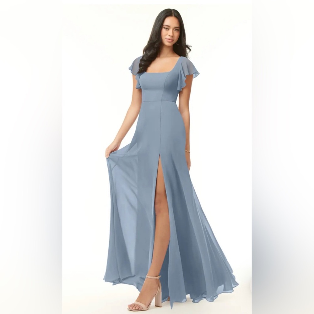 Azazie Dusty Blue Bridesmaid dress size 8 - Picture 4 of 6